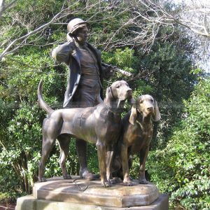 huntsman and dogs statue
