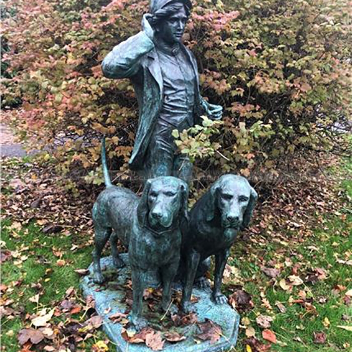 huntsman and dogs statue