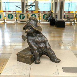bronze paddington bear statue