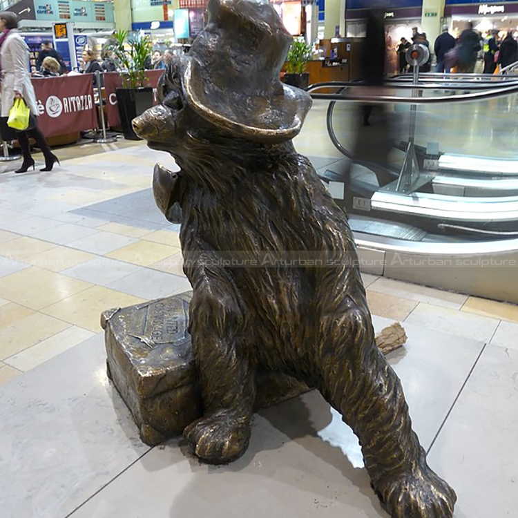 bronze paddington bear statue