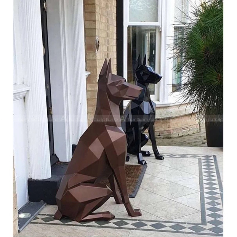 geometric dog sculpture