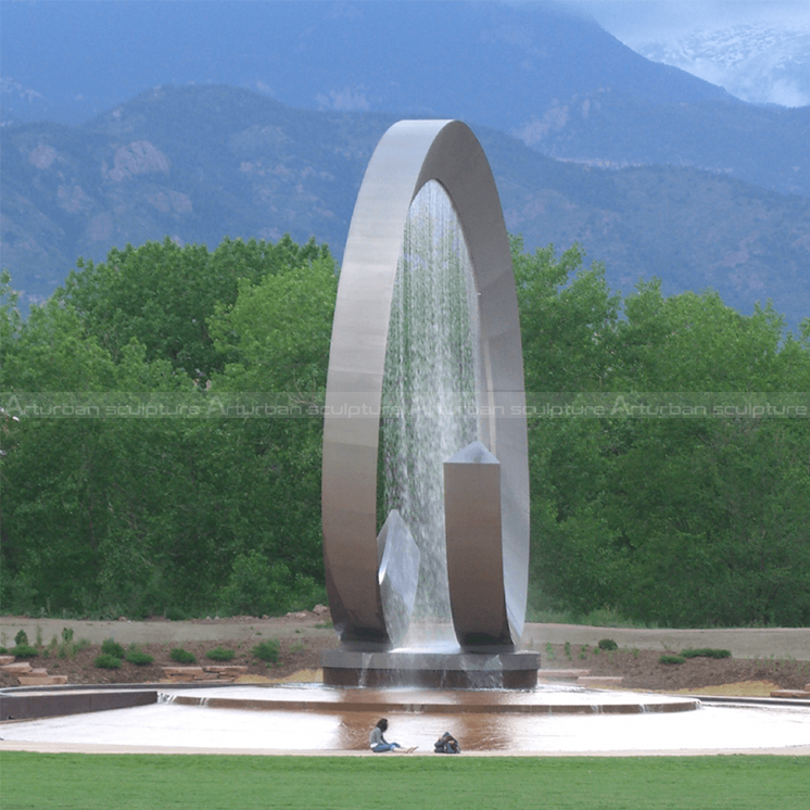 stainless steel pool fountain