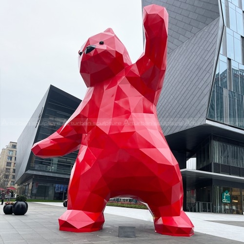 geometric bear statue