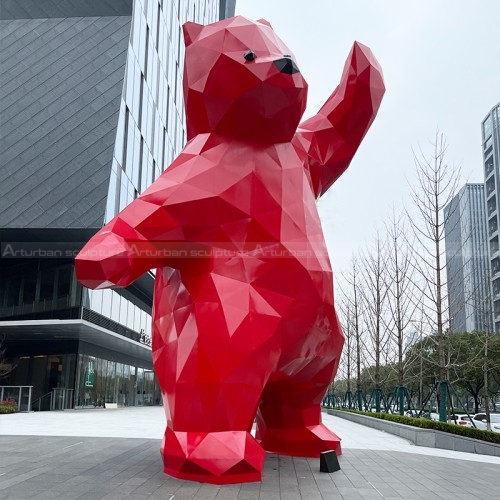 geometric bear statue