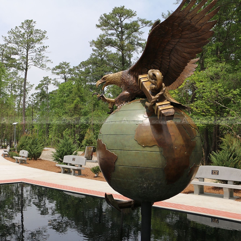 large bronze eagle statue
