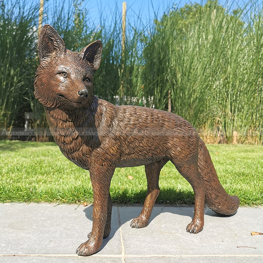 bronze fox sculpture