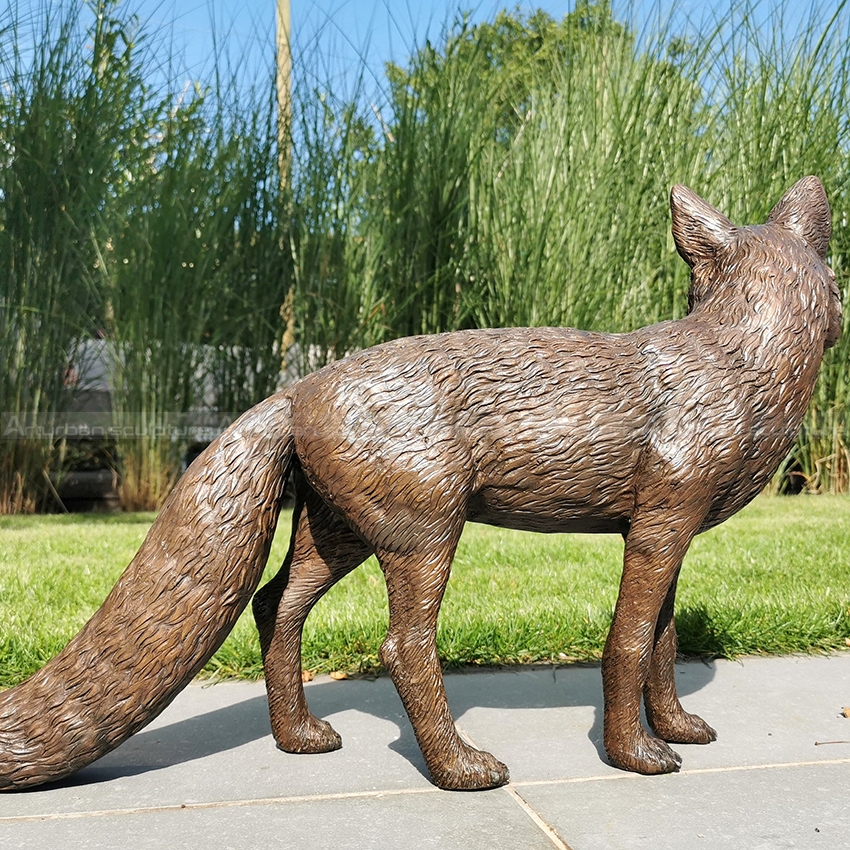 bronze fox sculpture