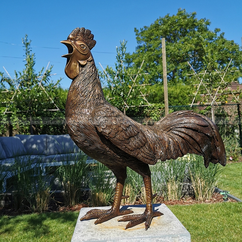 large rooster statue