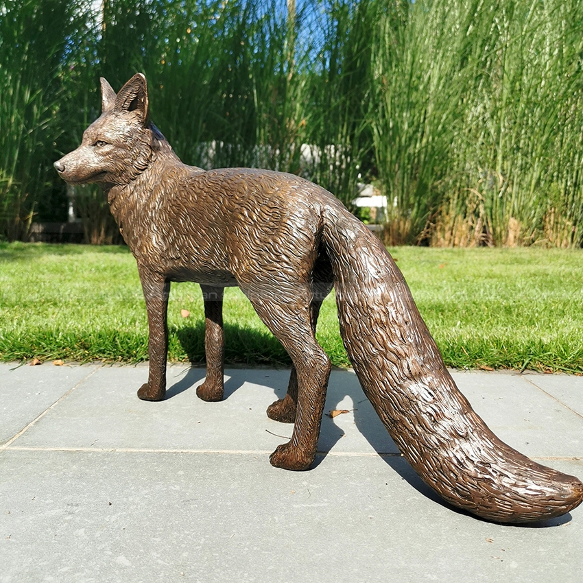 bronze fox sculpture