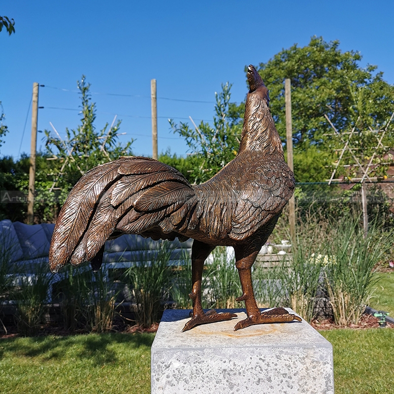 large rooster statue