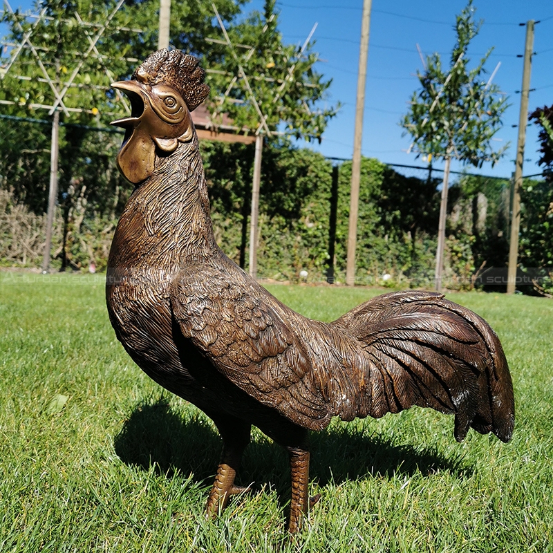 large rooster statue