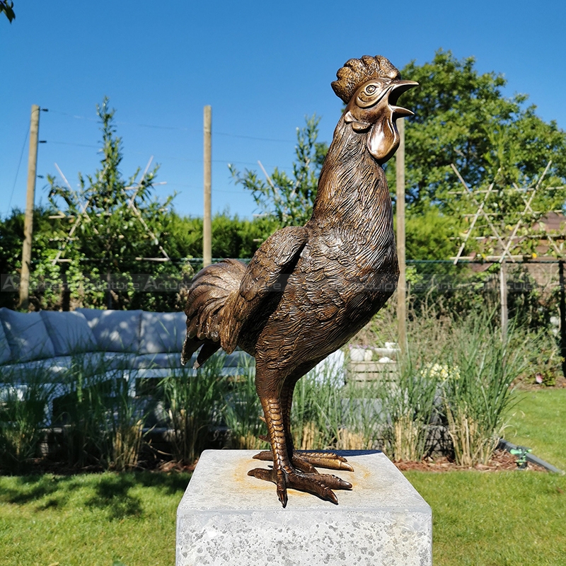 large rooster statue