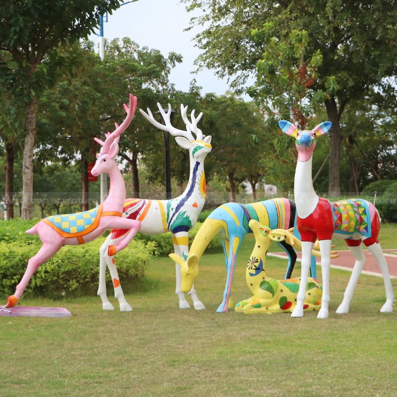 deer family sculpture