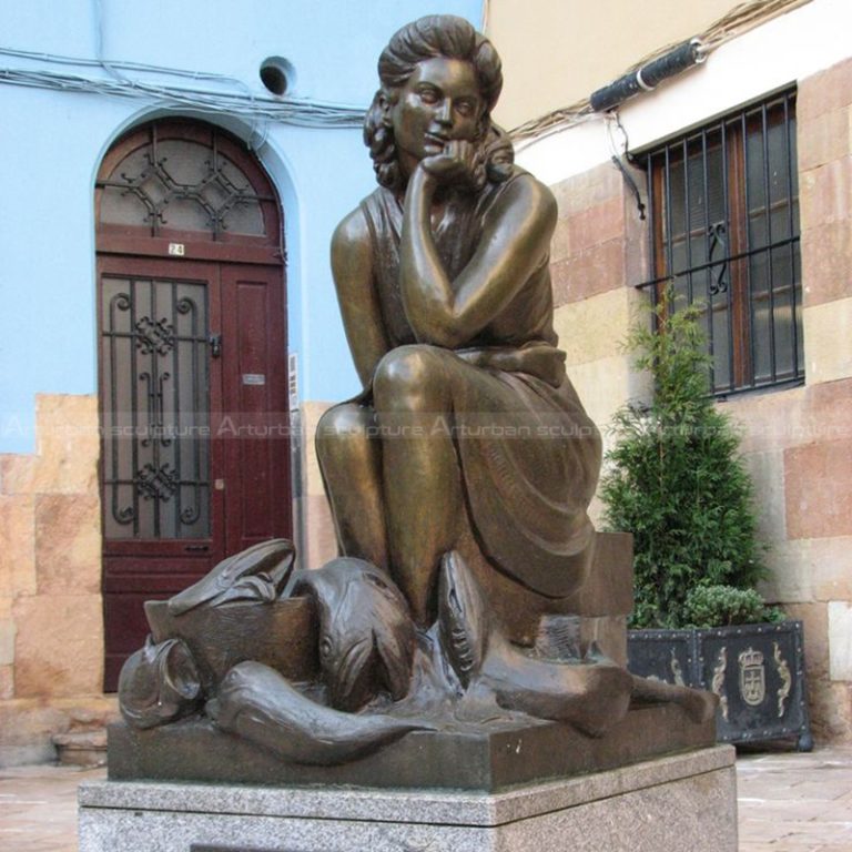 escultura de dama de jardín