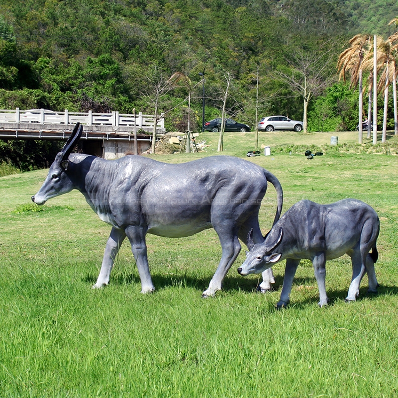 buffalo garden statue