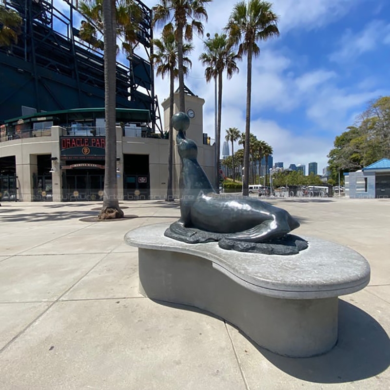 seal garden statue