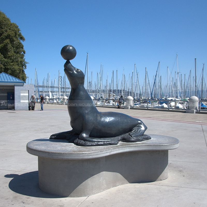 seal garden statue