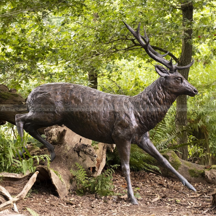 bronze deer statue life size