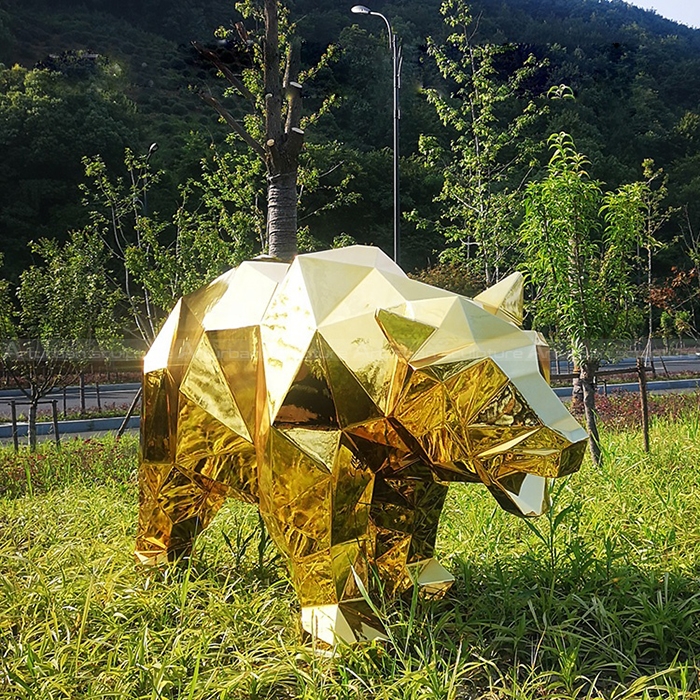 geometric animal statue