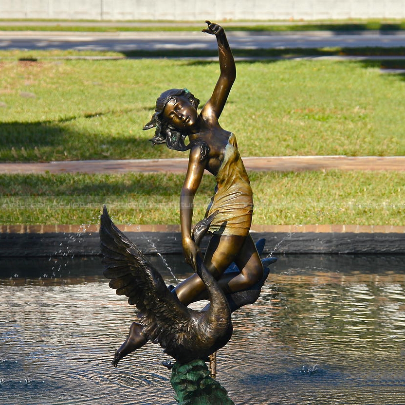 girl with swan fountain