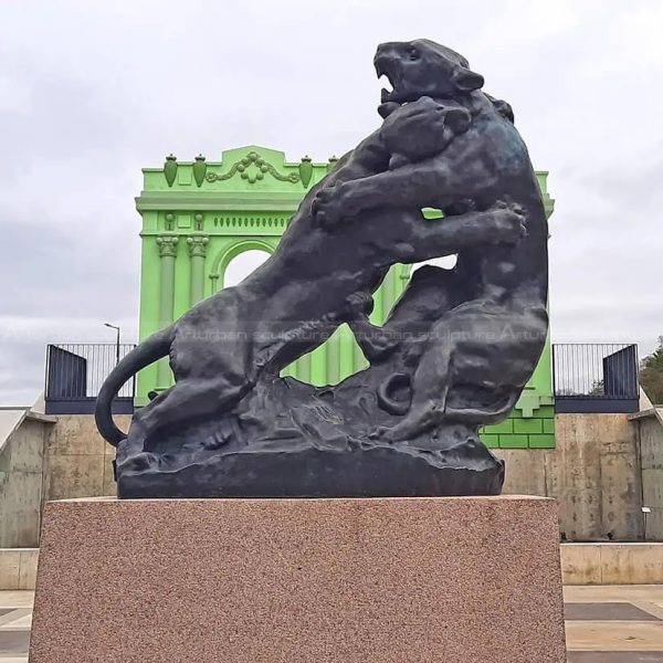 jaguar bronze statue