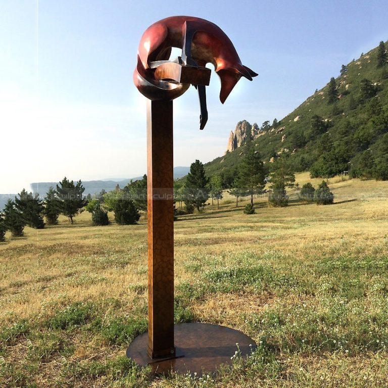 Statue de renard d'extérieur