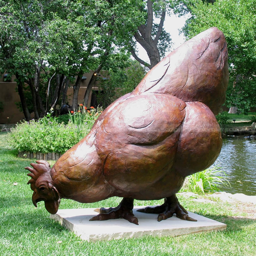 large chicken statues