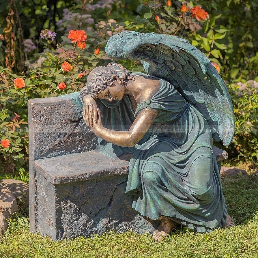 sitting angel garden statue