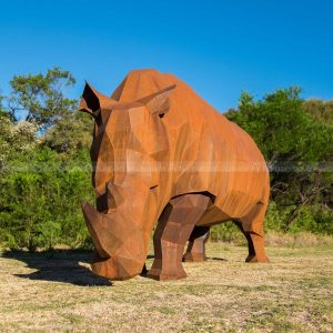 large rhino statue