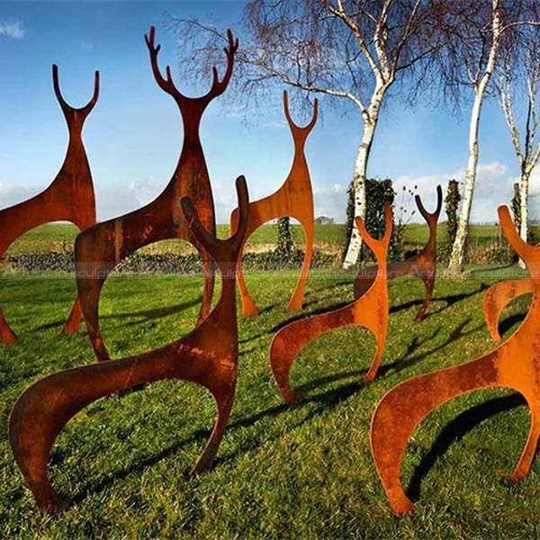 metal deer sculpture