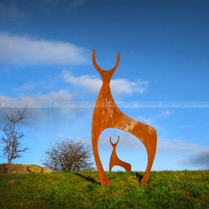 metal deer sculpture