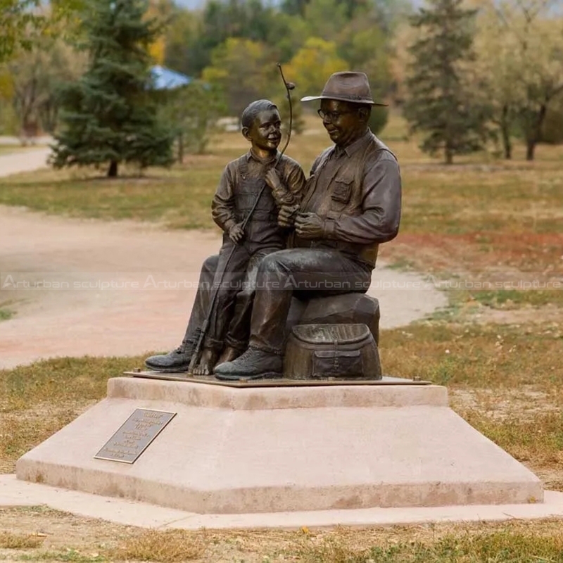 Grandpa And Boy Statue