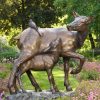 doe and fawn garden statue
