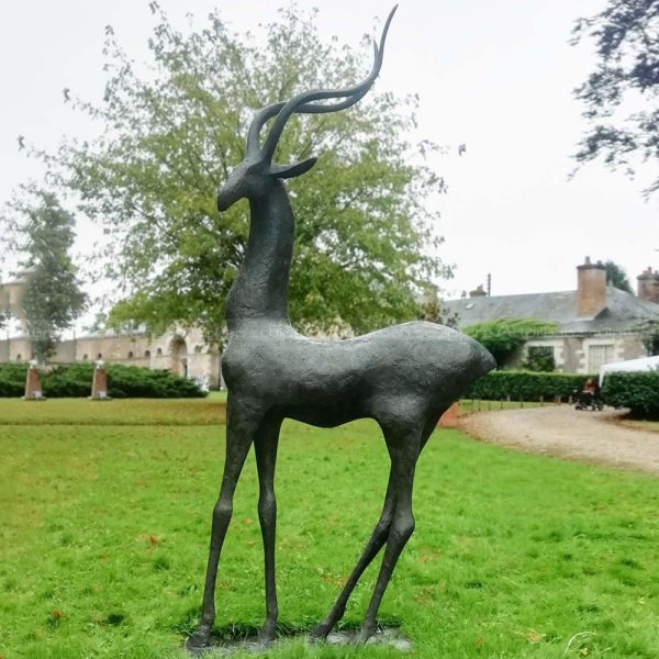 bronze gazelle statue