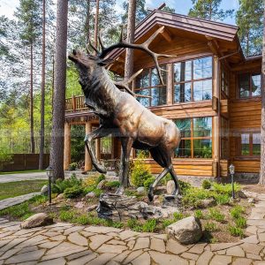 brass elk statue