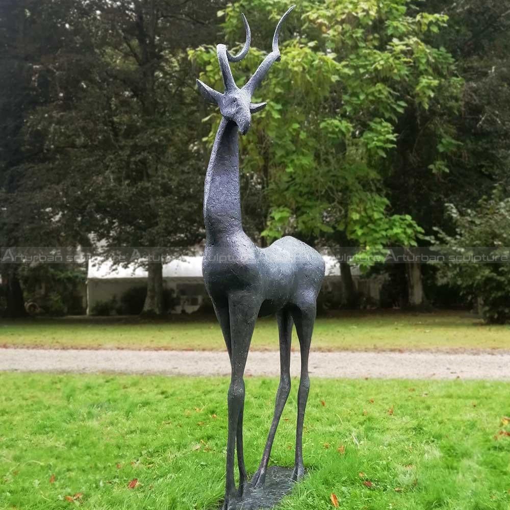 bronze gazelle statue