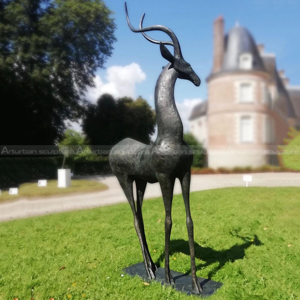 bronze gazelle statue