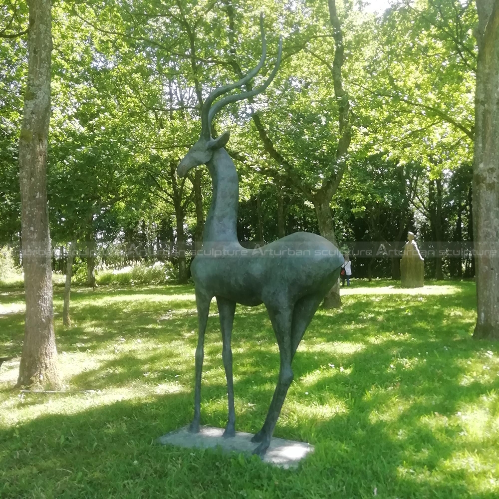 bronze gazelle statue