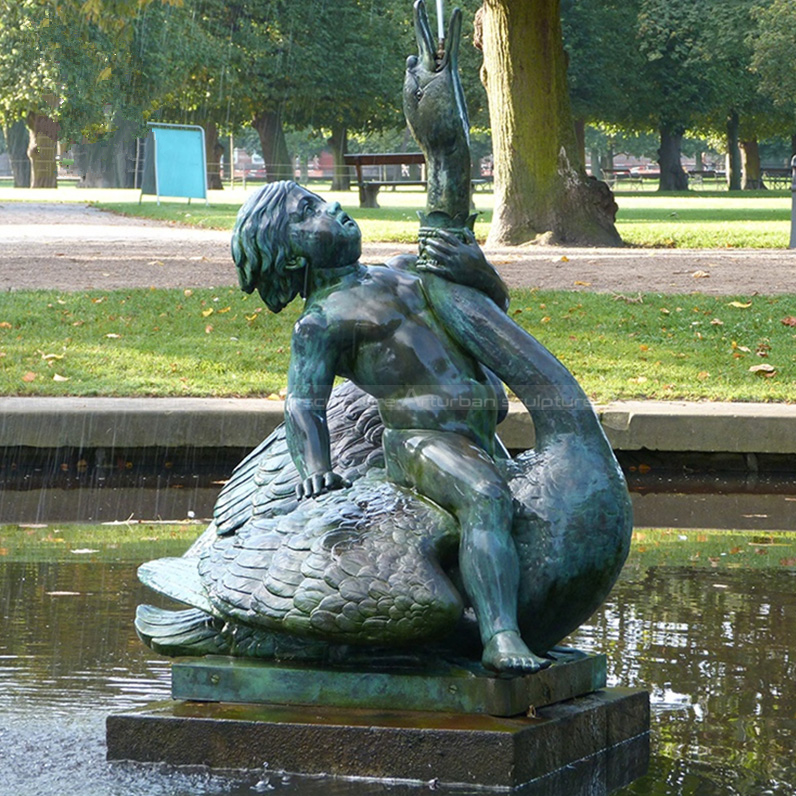 boy and swan fountain