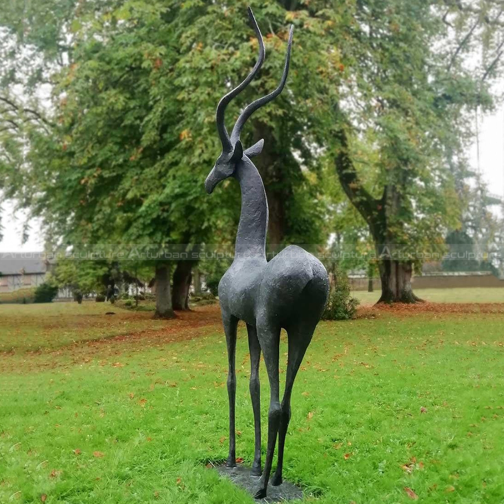 bronze gazelle statue