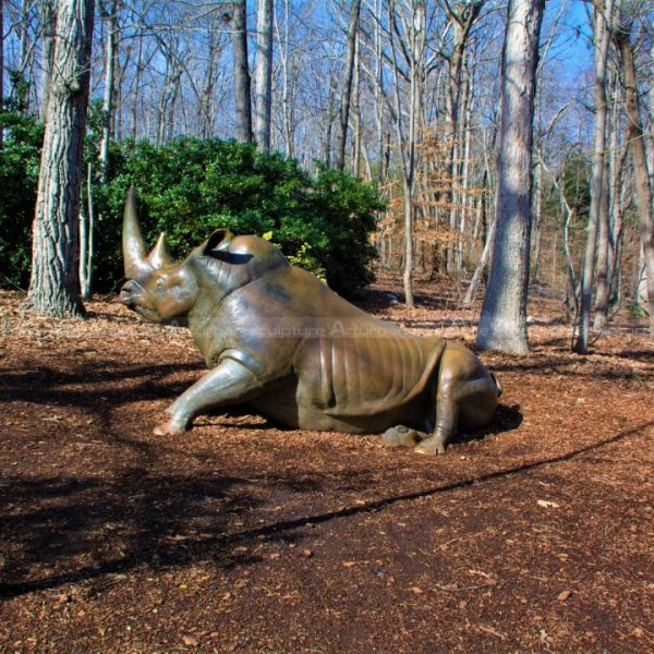 white rhino sculpture