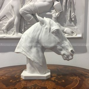 white horse head statue