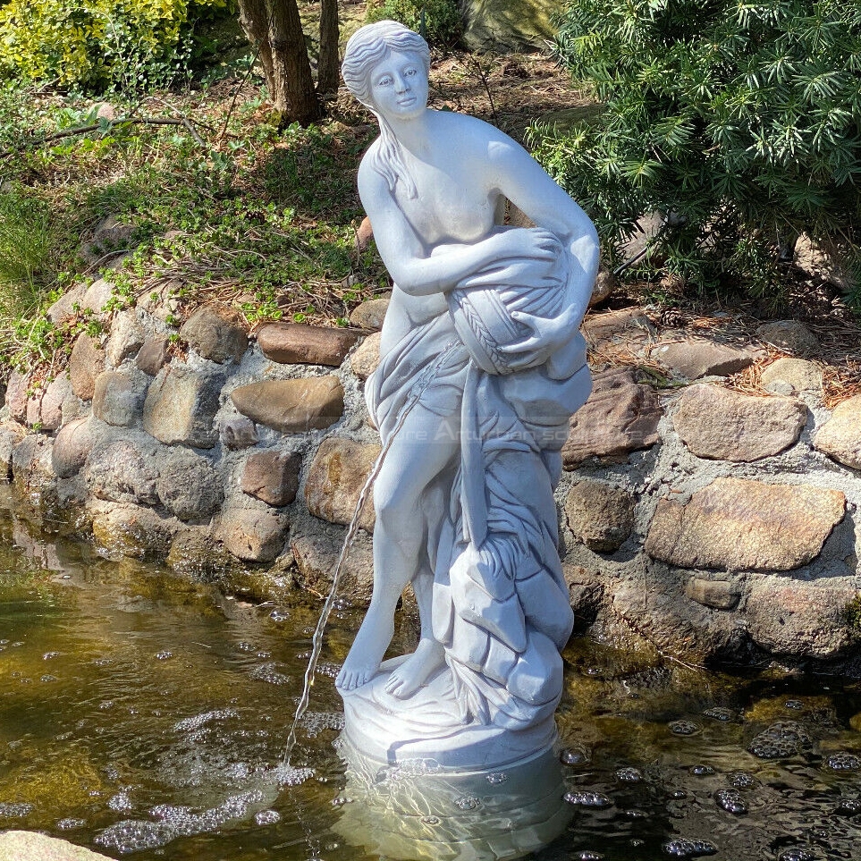 lady statue water feature