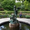 boy and girl water fountain