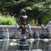 boy with frog fountain