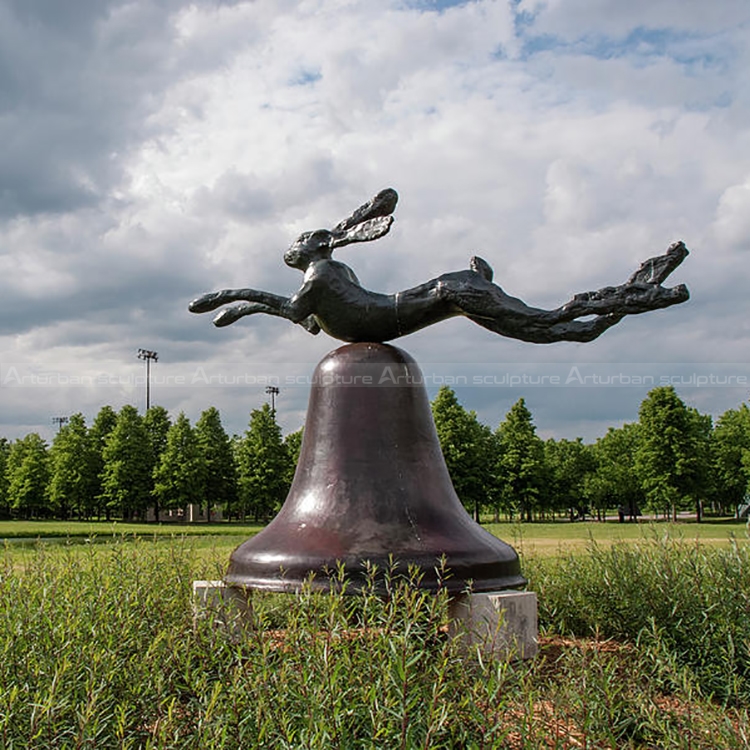 bronze rabbit statue