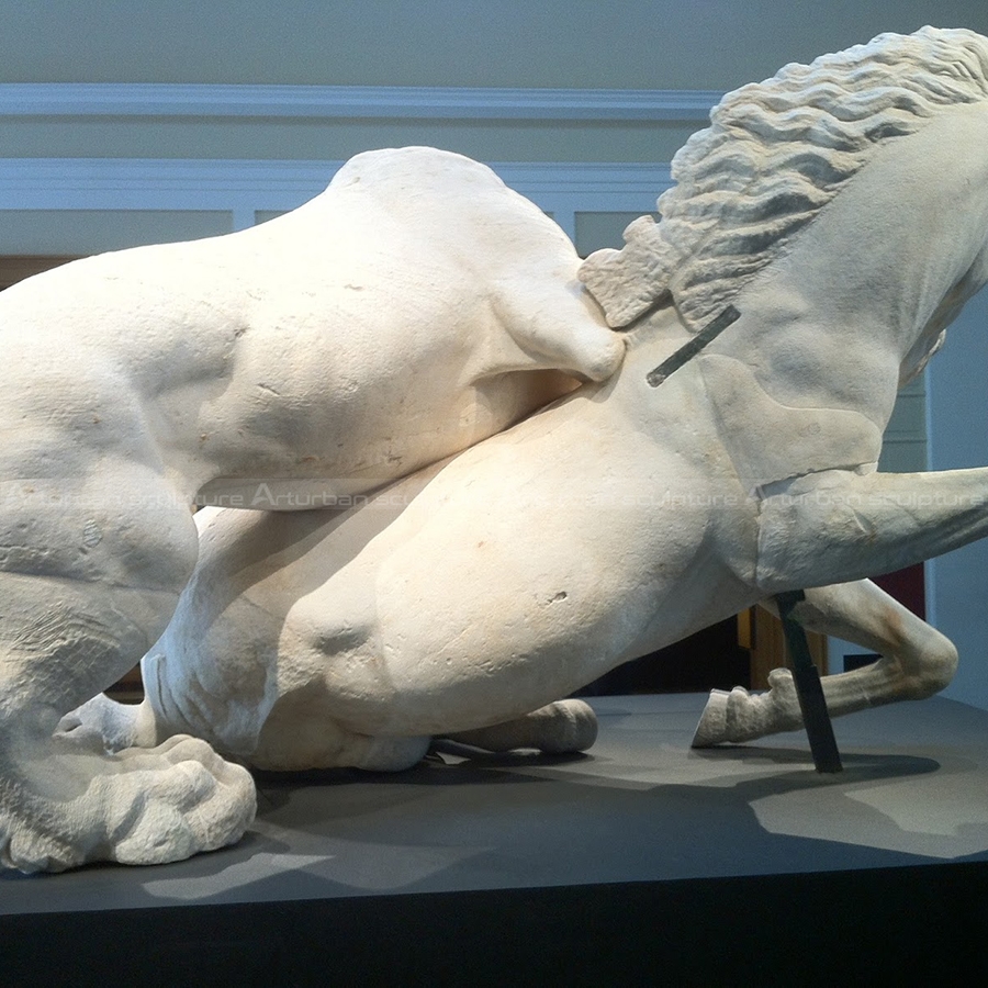 lion attacking a horse sculpture