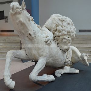 lion attacking a horse sculpture
