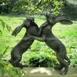 bronze rabbit sculpture