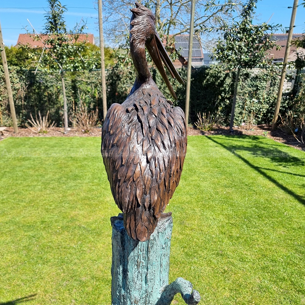 bronze pelican sculpture